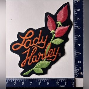 Authentic Vintage Harley-Davidson LG Rose Bud pink Lady Harley Emblem / Patches
